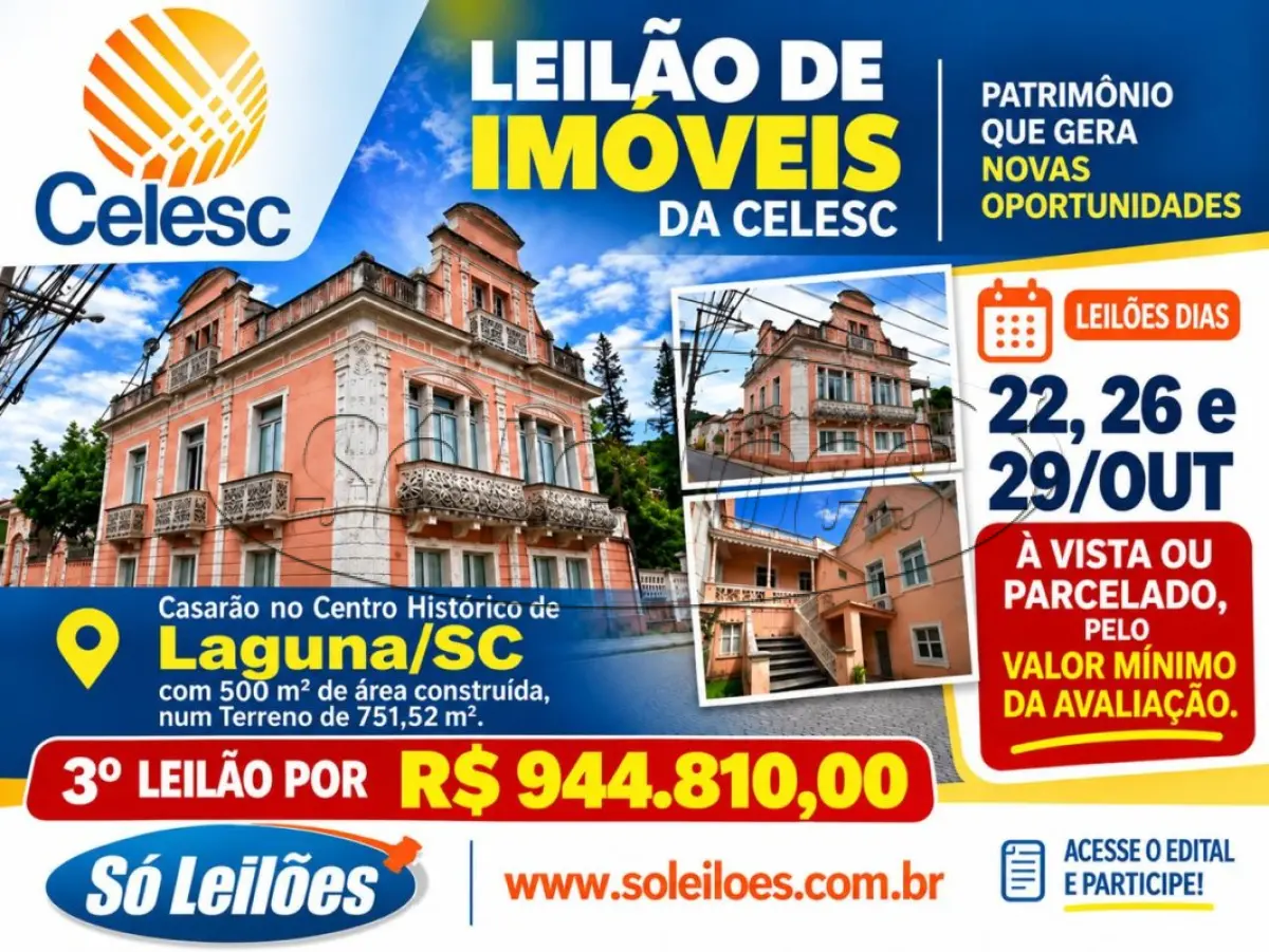 LOTE 003 - TERRENO EDIFICADO EM LAGUNA/SC (CASARÃO)