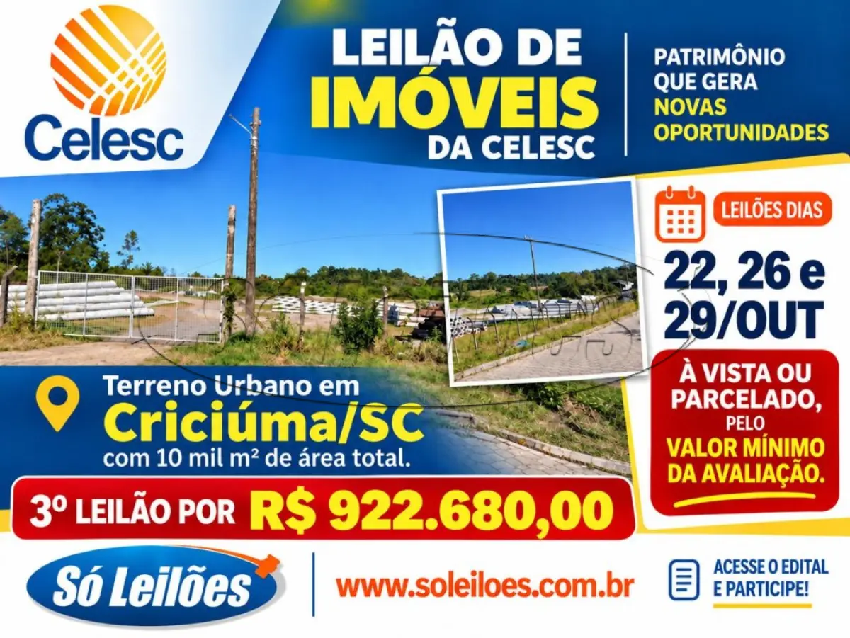 TERRENO URBANO EM CRICIÚMA/SC