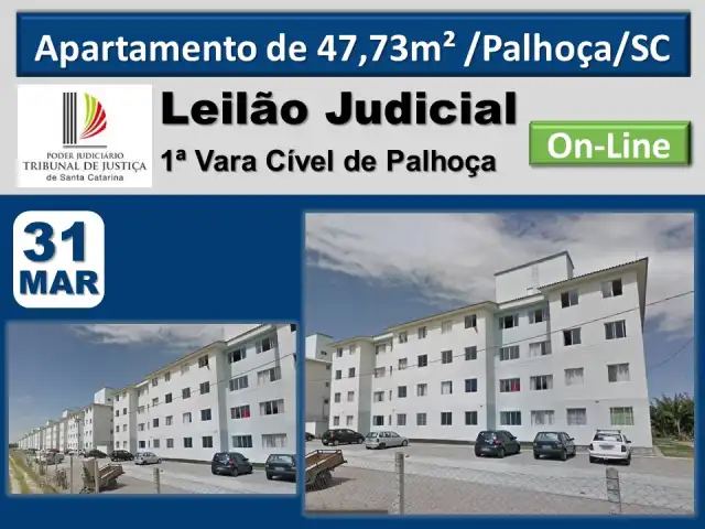 Apartamento com 47,73m² na Guarda do Cubatão, Palhoça/SC.