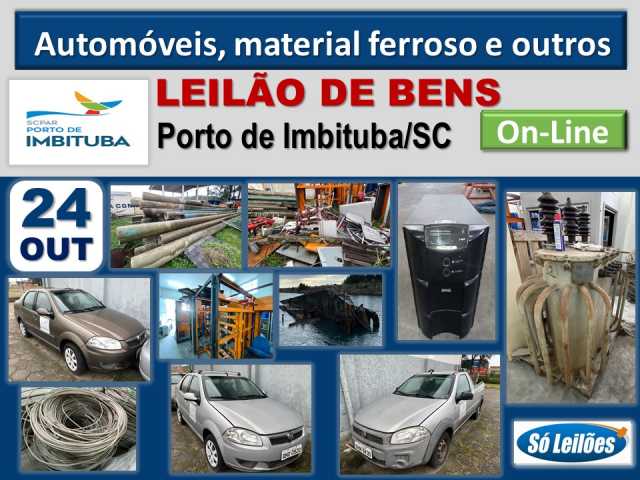 Automóveis, Draga de Sucção de 769t, Braço de Iluminação Pública, Cabos de Alumínio, Computadores, Transformadores, Alicate Terrômetro, Disjuntores, Motores de Indução, Moto Bombas, Vigas de Madeira e Postes de Concreto.