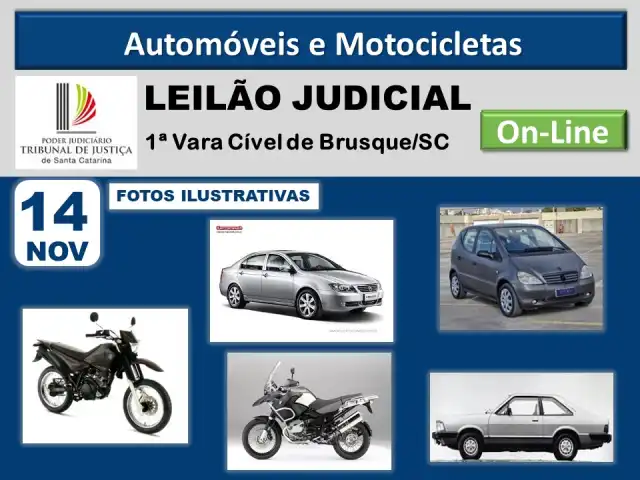 Leilão Judicial da 1ª Vara da Comarca de Brusque/SC