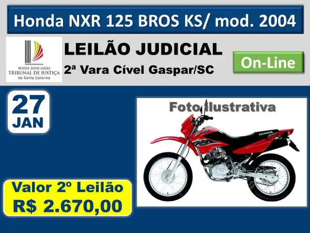 Motocicleta Honda NXR 125 BROS KS, ANO 2003 E MODELO 2004.