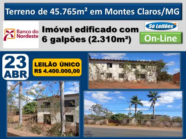 Terreno de 45.765m² em Montes Claros/MG