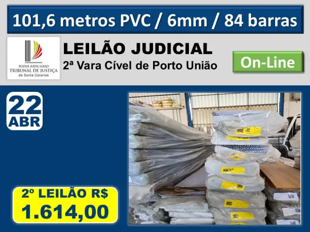 101,6 metros PVC / 6mm / 84 barras