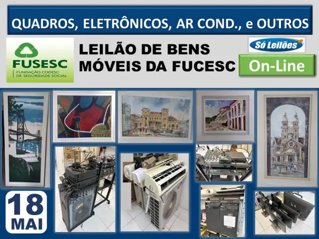 EM BREVE! Quadros, Mesa de Som, Eletrônicos, Condicionadores de Ar e Outros Bens