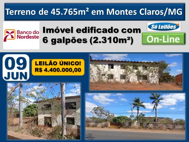 Terreno de 45.765m² em Montes Claros/MG