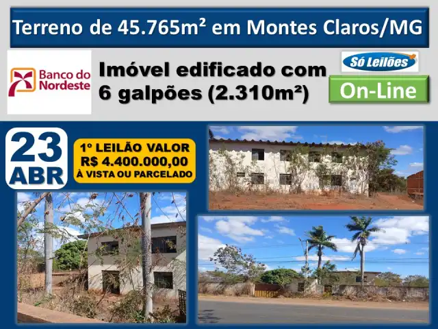 Terreno de 45.765m² em Montes Claros/MG