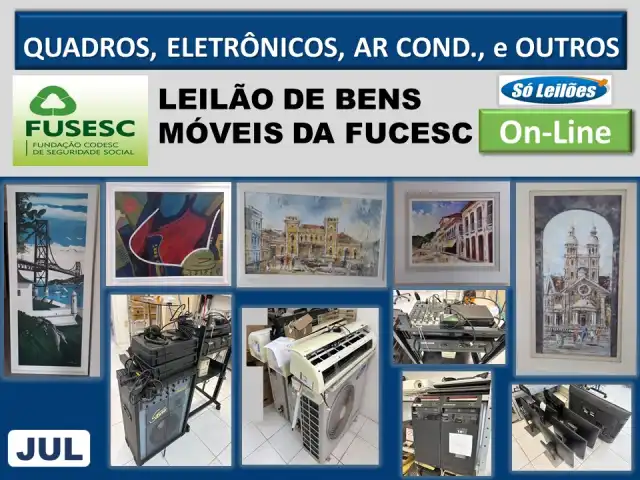 EM BREVE! Quadros, Mesa de Som, Eletrônicos, Condicionadores de Ar e Outros Bens