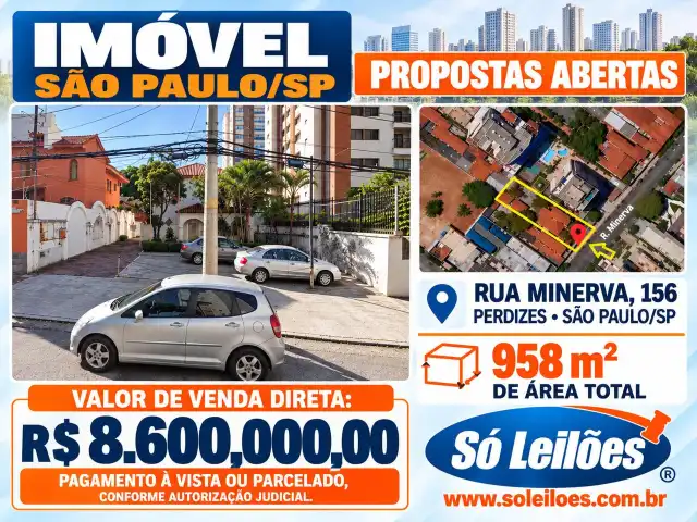 VENDA DIRETA: iMÓVEL com 958,44m², PERDIZES SÃO PAULO/SP