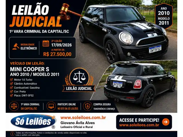 MINI COOPER S ANO 2010 MODELO 2011