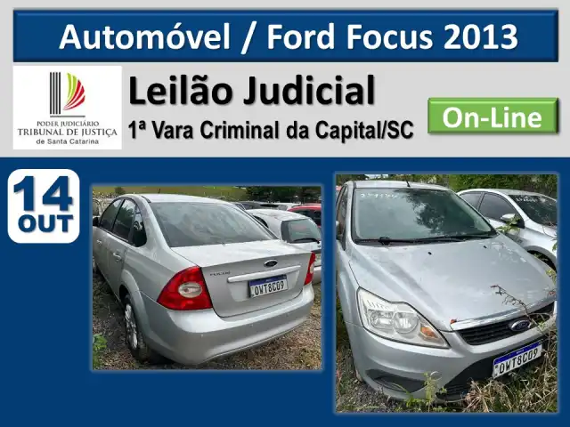 Automóvel Ford Focus ano/modelo 2013 por 60% da avaliação