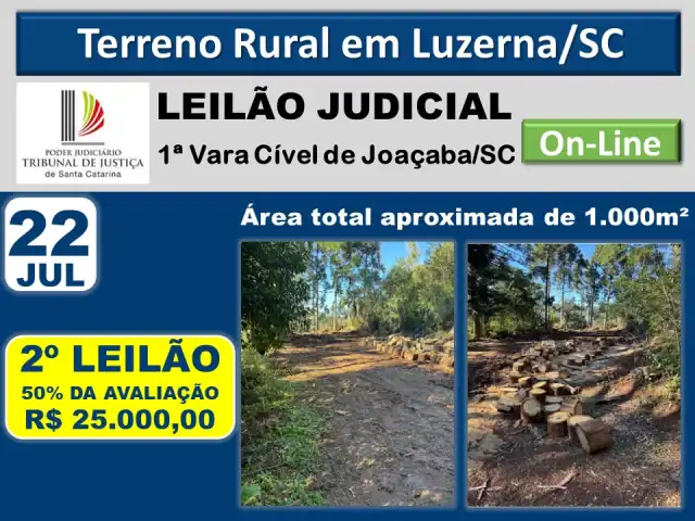 SUSPENSO - Terreno Rural em Luzerna/SC