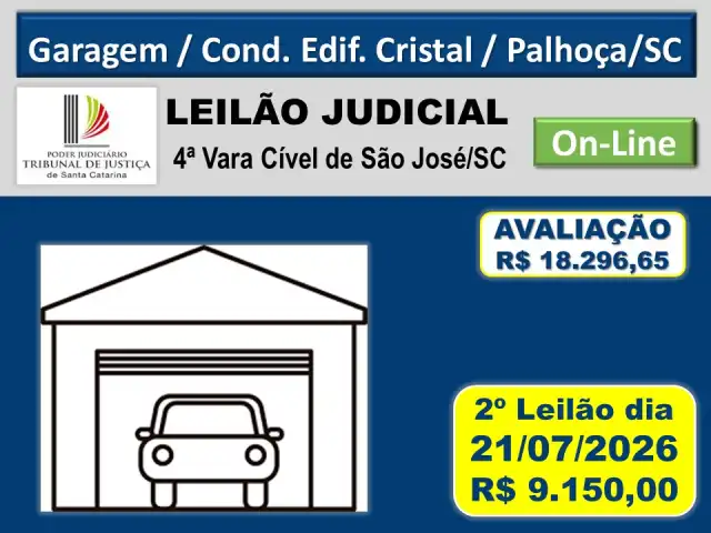 Garagem / Cond. Edif. Cristal / Palhoça/SC