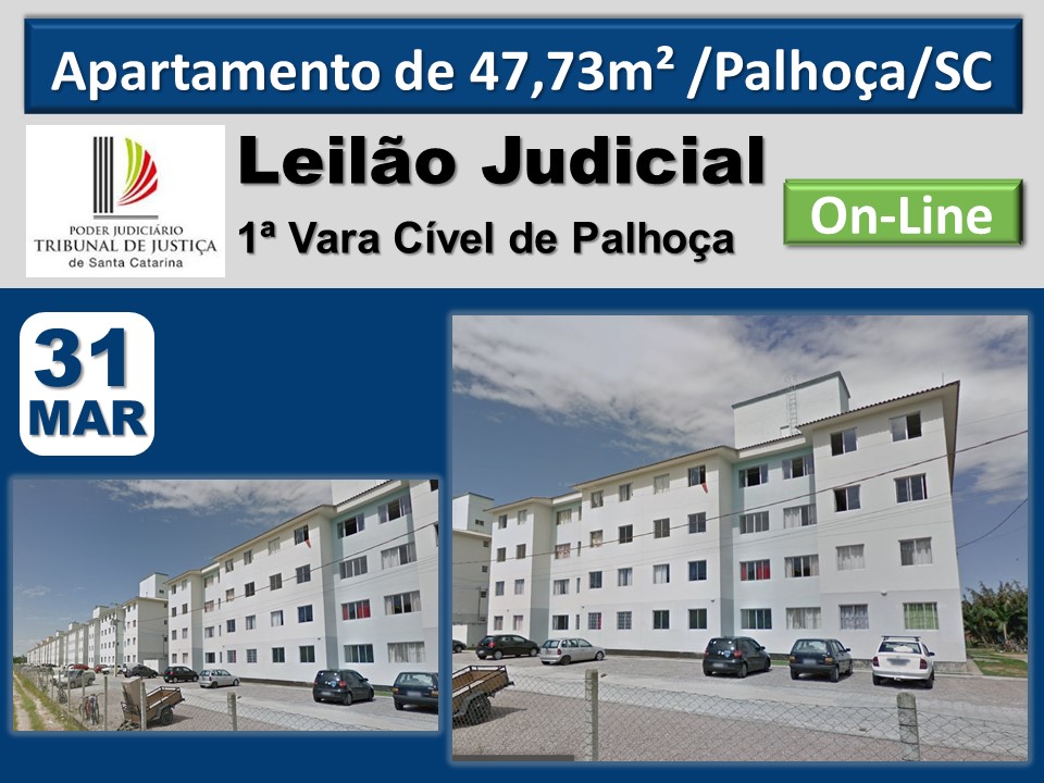 Apartamento com 47,73m² na Guarda do Cubatão, Palhoça/SC.