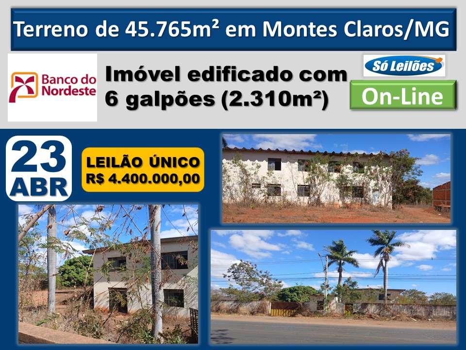 Terreno de 45.765m² em Montes Claros/MG