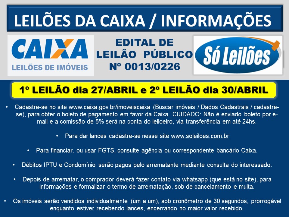 LEILÃO CEF DIA 18.06