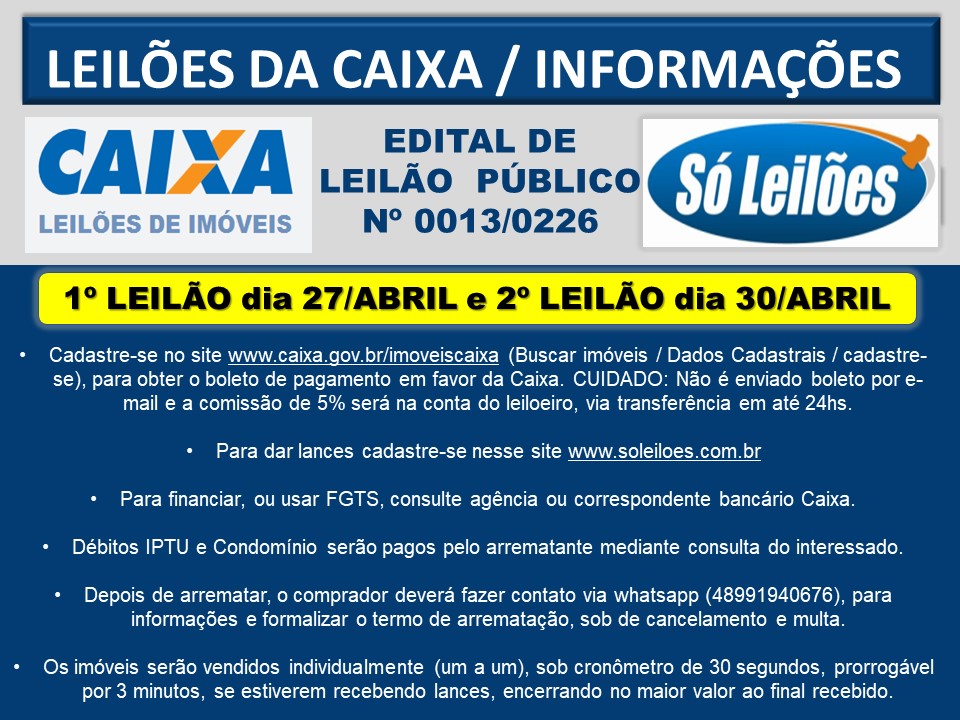 LEILÃO CEF DIA 18.06