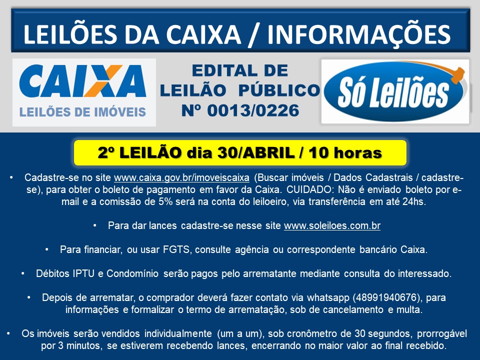 LEILÃO CEF DIA 18.06