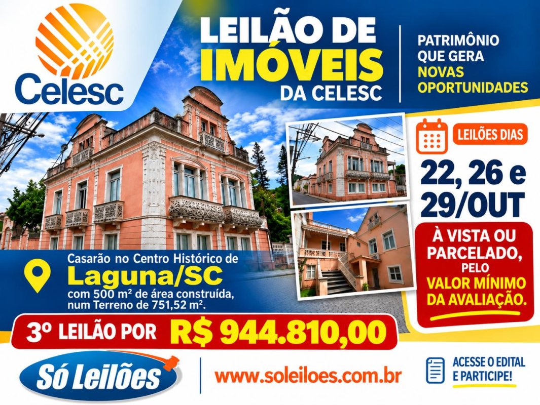 TERRENO EDIFICADO EM LAGUNA/SC (CASARÃO)