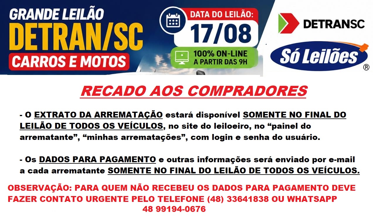 pós leilão DETRAN pgto